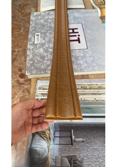 Kahverengi Düz Dokulu 8cm-110cm Kendinden Yapışkanlı Çıta Çerçeve Süpürgelik