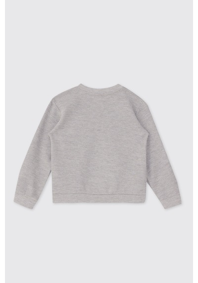 Panço Erkek Bebek Yakası Düğmeli Gri-melanj Sweatshirt