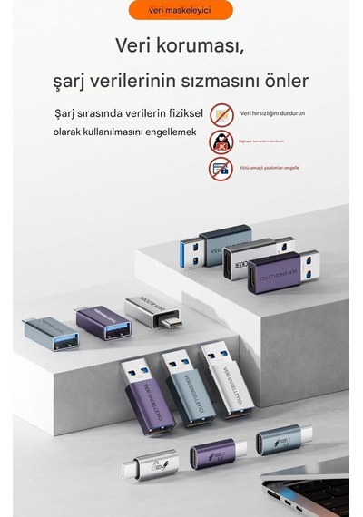 Lexroo Type-c To Type-c Data Blocker - Veri Engelleyici Mor Otgbc