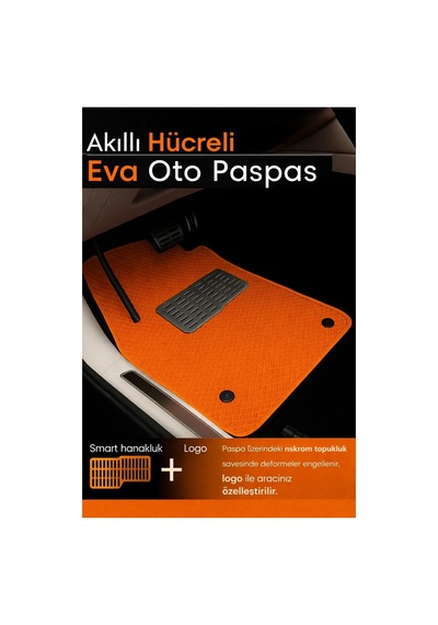 Ford Kuga 2013 2019 Uyumlu Eva Oto Paspas Turuncu Metal Topukluklu Tam Set