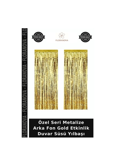 Özel Seri Metalize Arka Fon Gold Etkinlik Duvar Süsü Yılbaşı Tüm Yaşlar