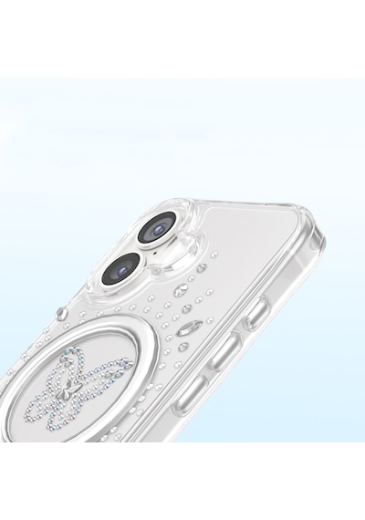 İphone 17 Uyumlu Kılıf M-safe Şarj Özellikli Zore Paris Mova Sert Pc Kapak Şeffaf-beyaz Şeffaf - Beyaz