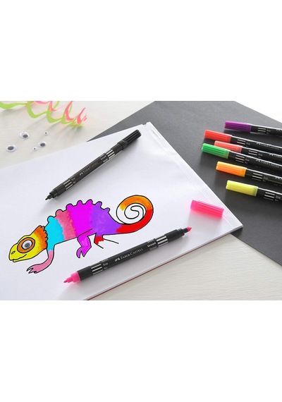 Faber-Castell Keçeli Boya Kalemi Neon Çift Taraflı