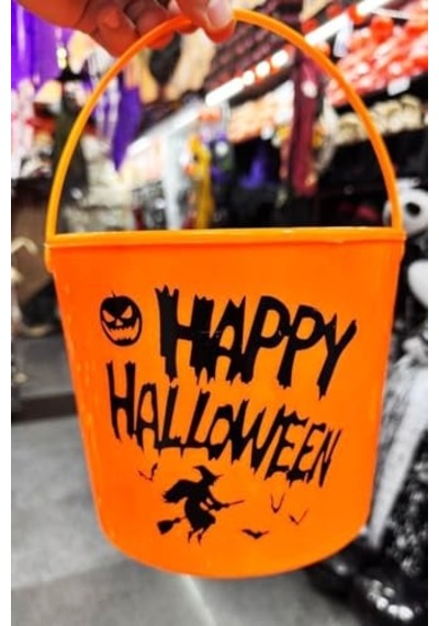 Halloween Işıklı Gövdeli Şeker Kovası Bal Kabağı Turuncu Diğer