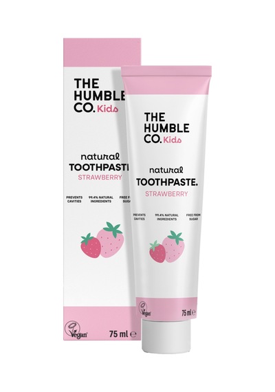 The Humble Co. Çilek Aromalı Çoçuk Diş Macunu 70 Ml + Brush Baby Alıştırma Diş Fırçası - Pembe