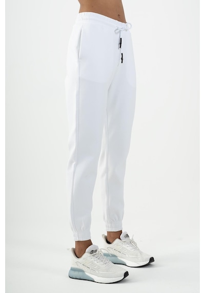 Maraton Sportswear Comfort Kadın Dönüşlü Paça Basic Beyaz Eşofman Altı 22163-beyaz Beyaz