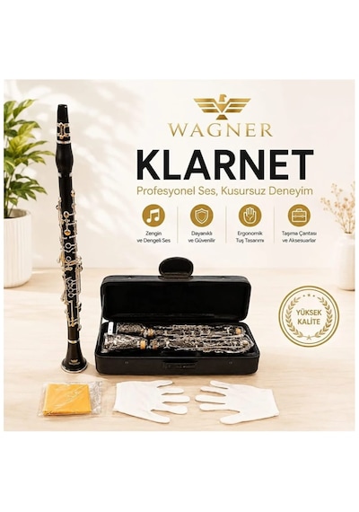 Wagner Wgn364 Sol Klarnet Seti 4 Yüzüklü Profesyonel Taşıma Çantalı+ Hediyeler