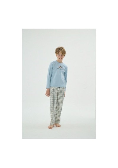 Zeyzey 8914 Erkek Ç. Baskılı Pijama Takım Mavı/3-4yas Mavi