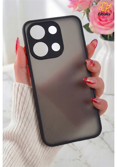 Fibaks Redmi Note 13 Pro 4G Uyumlu Kılıf Mat Parmak Izi Yapmaz Kamera Korumalı Renkli Tuşlu Silikon