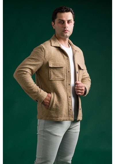 Sir Slimfit Çıtçıt Kapamalı Yan Ve Kapak Cepli Astarsız Yakalı Kırçıllı Spor Kısa Ceket 001