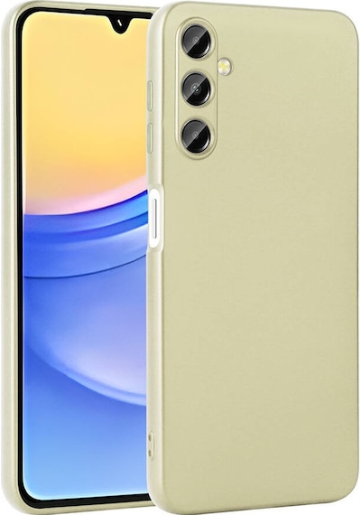 Kilifone - Samsung Uyumlu Galaxy A15 - Kılıf Mat Renkli Esnek Premier Silikon Kapak - Gold