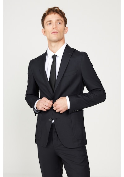 AC&Co / Altınyıldız Classics Erkek Lacivert Ekstra Slim Fit Dar Kesim Kırlangıç Yaka Takım Elbise Lacivert