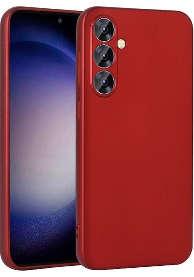 Noktaks Samsung Uyumlu Galaxy S24 Plus Kılıf Mat Renkli Esnek Premier Silikon Kapak Kırmızı