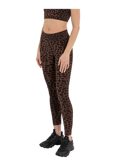Inguz Leopar Desen Seamless Toparlayıcı Tayt Kahverengi - Siyah