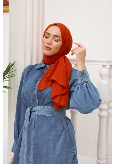 Silk Home Organik Jazz Şal 78003-14 Kiremit