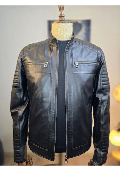 Always Leather Hakiki Kuzu Derisi Erkek Deri Mont 1803340034c Siyah
