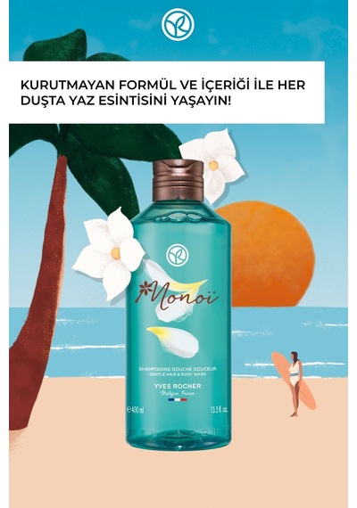 Yves Rocher Monoi Nemlendirici Saç Ve Vücut Şampuanı-monoi De Tahiti-sls,sles İçermez,vegan-400ml