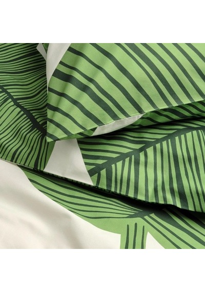 Ikea Kungscıssus Çift Kişilik Nevresim Takımı 220 X 240 Cm Beyaz - Yeşil