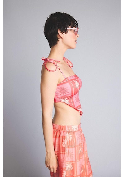 Defacto Regular Fıt Dijital Baskılı Mercan Bikini Üstü I2150ax26hsrd116 Kırmızı-rd116