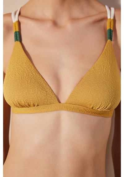Penti Blanca Üçgen Fit Dokulu Ve Makromeli Sarı Bikini Üstü Plh2ug9l24ıy-ye16 Sarı