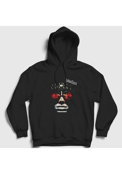 Presmono Unisex Machine Judas Priest Kapüşonlu Sweatshirt Siyah