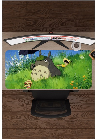 Totoro Anime V5 - 90x40 Xxl Gaming Kauçuk Kaymaz Taban Mouse Pad Fare Altlığı