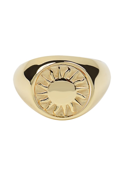 Küçük Parmak Yüzük Signed Ring Güneş İfadeli -10384-g Gold