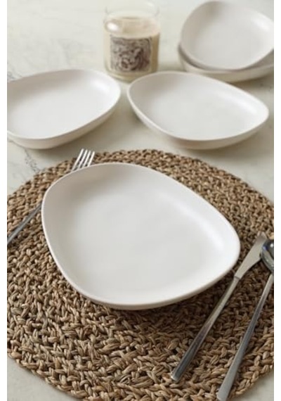Mat Beyaz Yemek Tabağı 23 Cm 6 Adet Açık