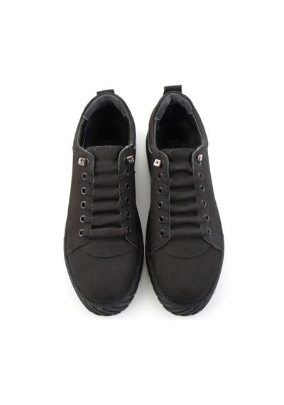 Bambi Siyah Nubuk Hakiki Deri Erkek Sneaker E01610196501