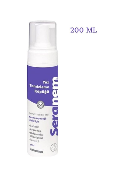 Seranem Karma Ve Yağlı Ciltler Için Yüz Temizleme Köpüğü 200 ML