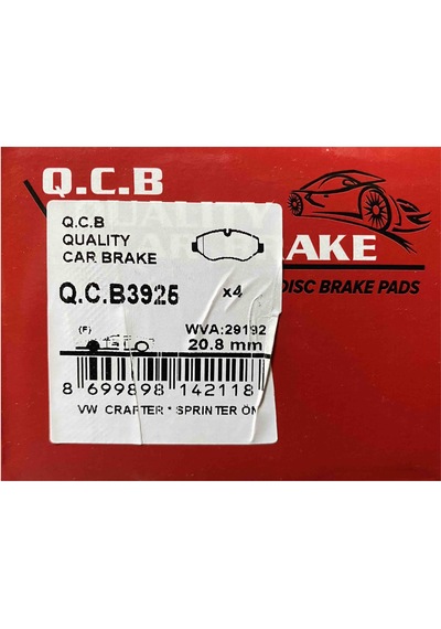 Q.C.B Beşer 3925 Ön Fren Balatası Crafter-Sprinter 06--