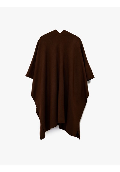 Koton Cepli Uzun Oversize Triko Panço Kahverengi 6wak90524ht Kahve