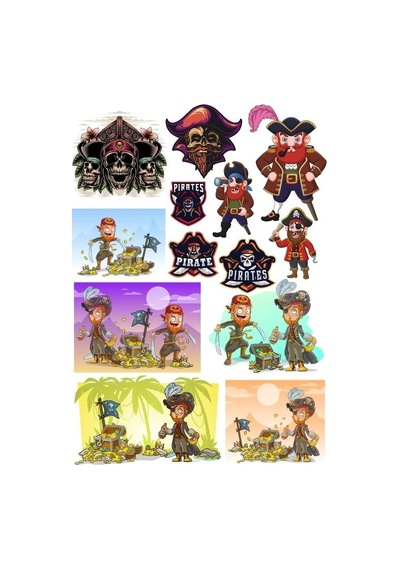 Korsanlar Sticker Set-2 13 Parça Telefon, Tablet, Defter, Laptop Sticker