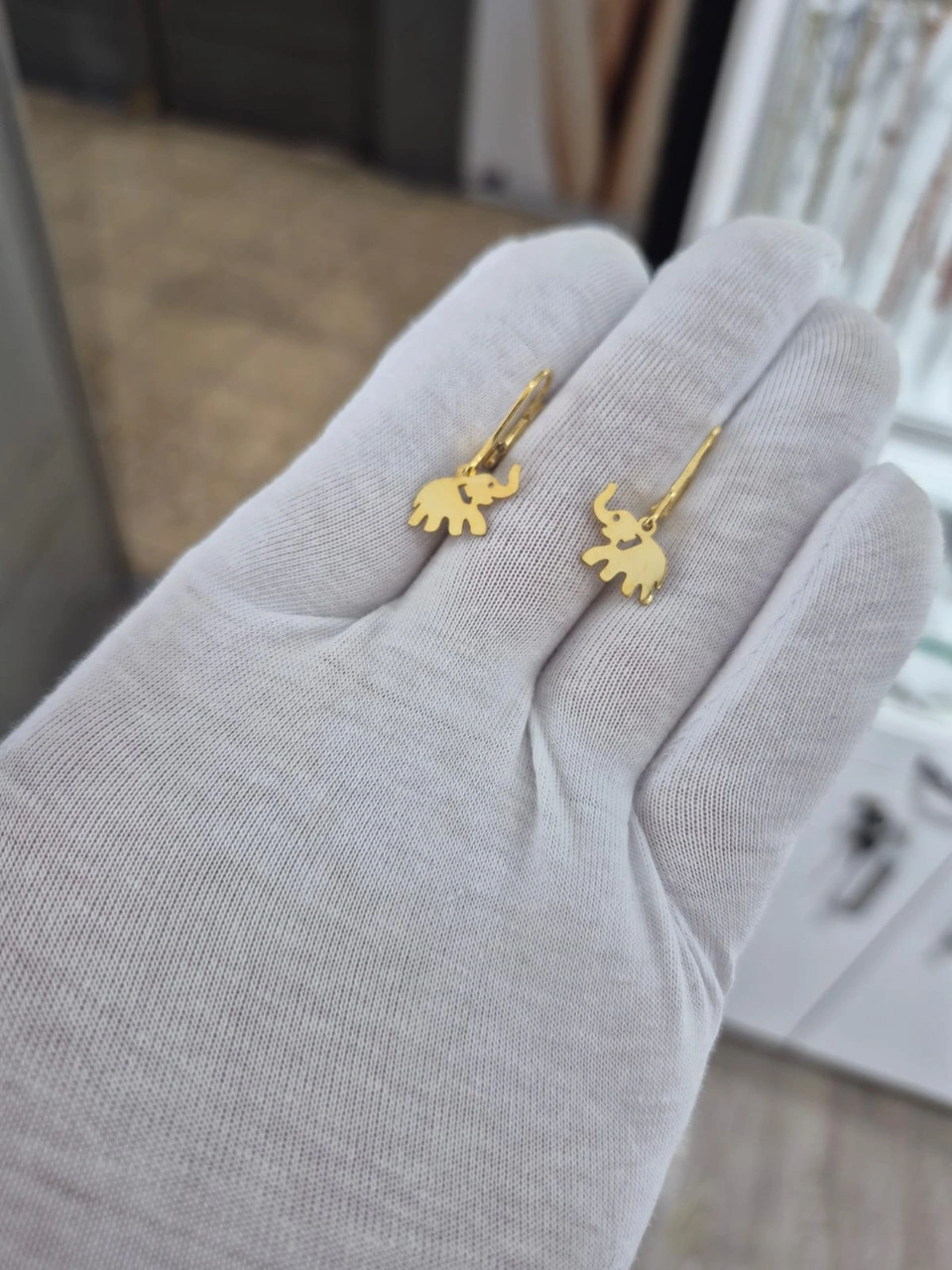 925 Ayar Papatya Silver Fil Küpe.altın Modeli Fil Küpe.rose.gold.rodaj Gümüş