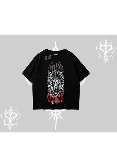Startmore Startmore Oversize Tshirt Crowned Lion Rock Authority Myth Siyah