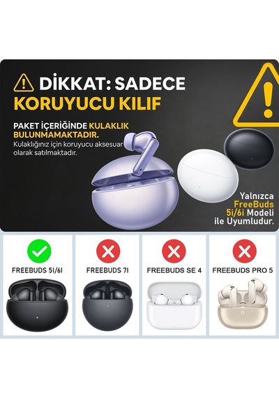Caseonn Huawei Freebuds 6i Kılıf Karakter Figürlü Tüylü Hllo Ktty Pudra - Beyaz