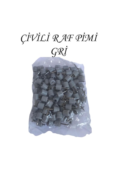 Çivili Raf Pimi Duvar Dolap Mobilya Pimi Sert Plastik Raf Tutucu Gri 100 Adet Tekli 1 Paket
