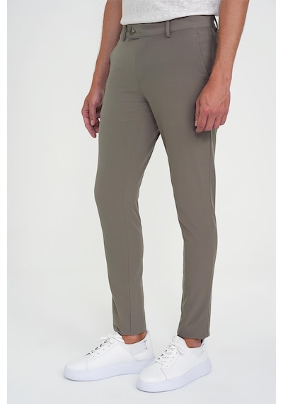 Efor Slim Fit Yan Cepli Düz Esnek Casual Vizon Pantolon P 1144 Vizon