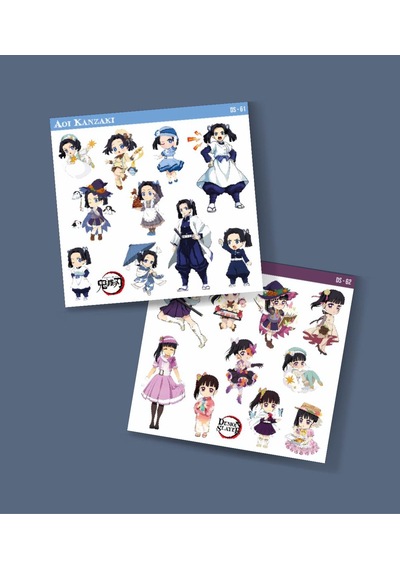 Kanao Tsuyuri-demon Slayer-aoi Kanzaki-parlak Kağıt -2li Sticker Set Süsleme Beyaz