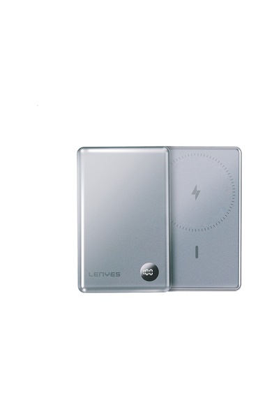 Lenyes PW137D 20 W 10000 mAh 15 W Ultra İnce Dijital Led Ekranlı Wireless Powerbank  Füme