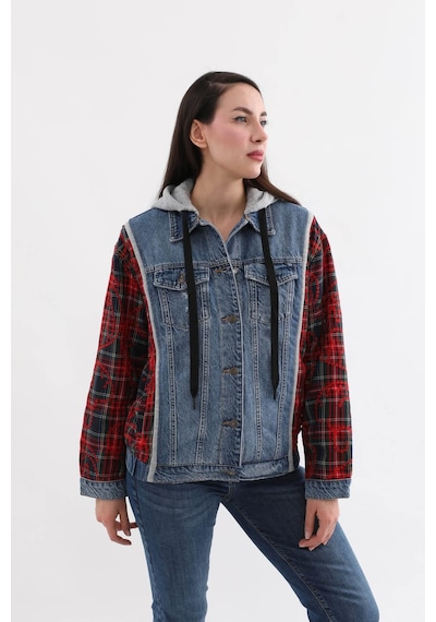 Kadın Kapüşonlu Jean Ceket 001