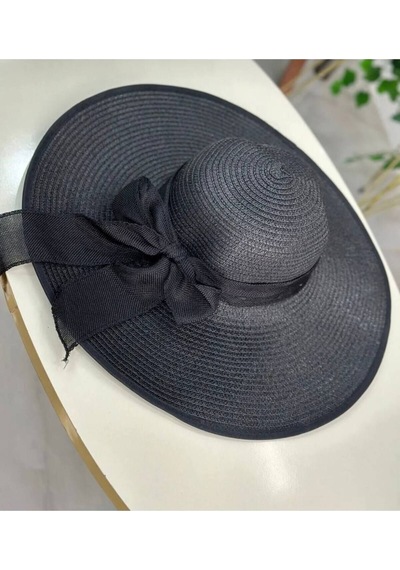 Aysbutk Hasır Şapka 56-58 Cm Siyah