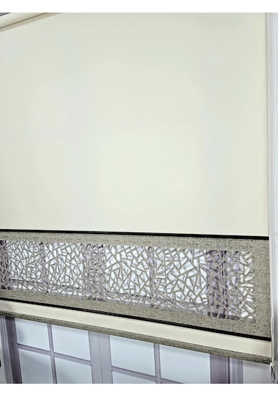 Yeni Nesil Çift Renk Lazer Stor Perde Mat Kalın Kumaşlı Renk Seçenekli Krem