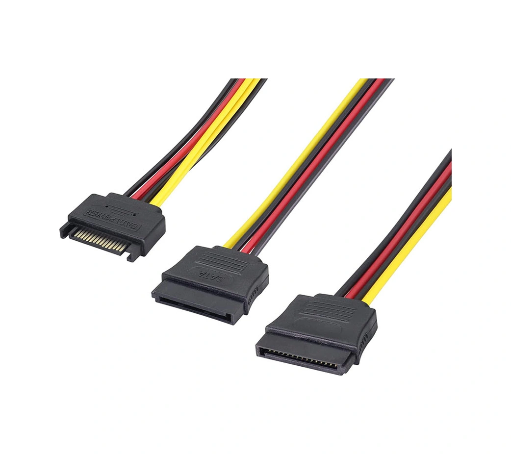 15 Pin Sata Erkek Power To 2x 15 Pin Sata Dişi Y Power Kablo 30 Cm