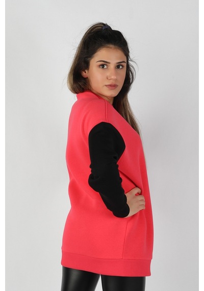 Kadın Kolları  Renkli Sweatshirt  Nar