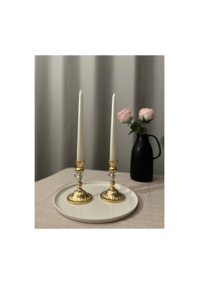 Gold Rengi Swan Crystal 2'li Şamdan&mumluk Seti Altın - 820456713 Altın