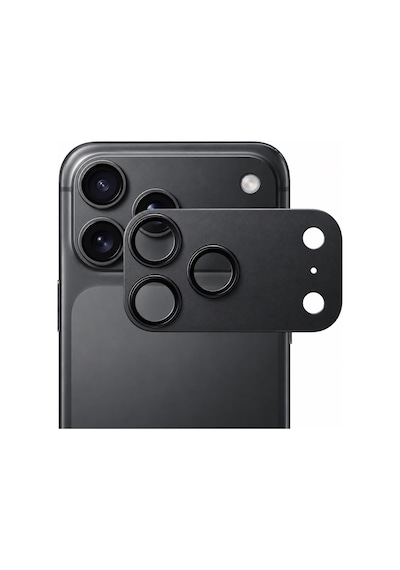 Coverzone İphone 18 Pro Max İle Uyumlu Kamera Lens Koruyucu Temperli Cam Çizilmeye Dayanıklı Şeffaf Kamera Koruma Camı Hsnx1 Siyah