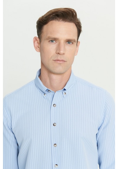 AC&Co / Altınyıldız Classics Erkek Lacı Slim Fit Dar Kesim Düğmeli Gömlek Yaka Uzun Kollu Gömlek Lacivert AC&Co / Altınyıldız Classics Erkek Lacı Slim Fit Dar Kesim Düğmeli Gömlek Yaka Uzun Kollu Gömlek Lacivert