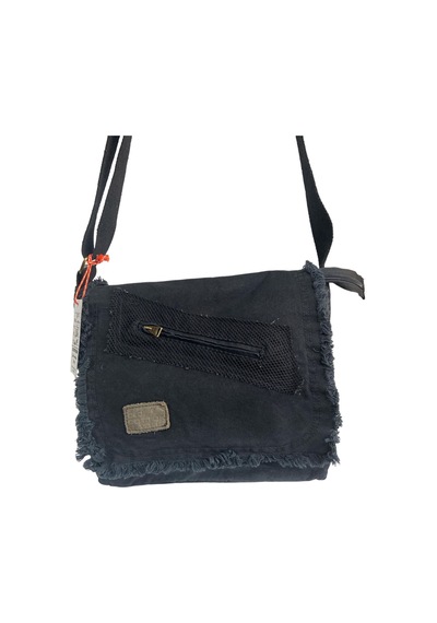 Old Cotton Cargo Vintage Salaş Orta Boy Unisex Günlük Çapraz Postacı Tablet Çantası M 32 Cm X 27 Cm Siyah