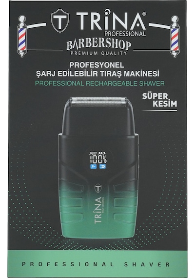 Trina Professional Şarjlı Tıraş Makinesi Yeşil Trnsklks0024gr
